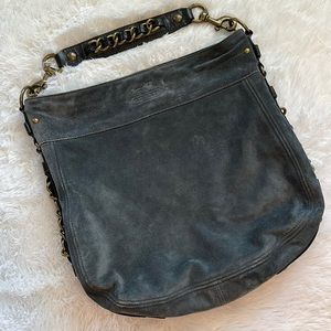 Coach editorial Zoe slate blue xl suede 12659